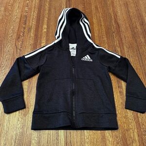 ADIDAS Kids’ size 5 zip up black hoodie
